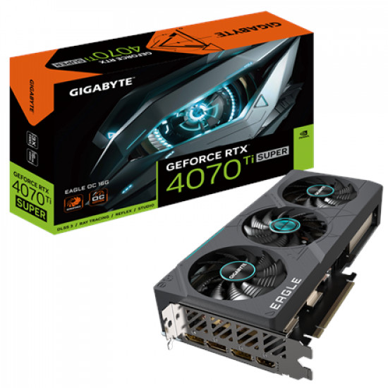 Gigabyte | GeForce RTX 4070 Ti SUPER EAGLE OC 16G | NVIDIA | 16 GB | GeForce RTX 4070 Ti SUPER | GDDR6X | HDMI ports quantity 1 | PCI-E 4.0 | Memory clock speed 2640 MHz