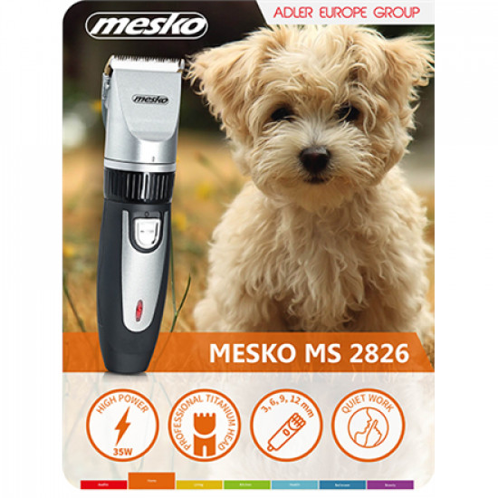 Mesko | MS 2826 | Hair clipper for pets | Corded/ Cordless | Black/Silver