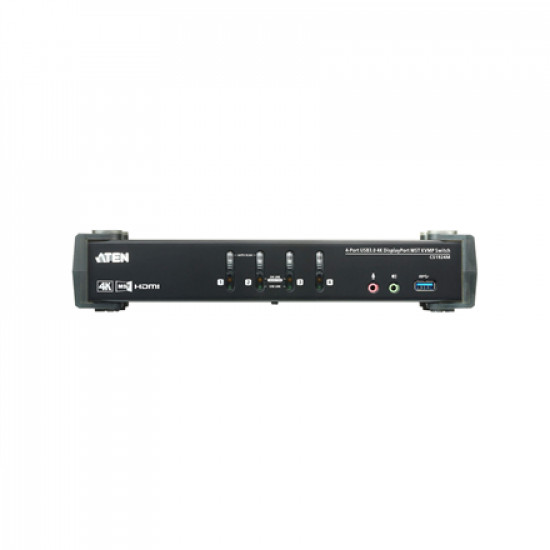 Aten | 4-Port USB3.0 4K DisplayPort KVMP Switch with Built-in MST Hub | CS1924M