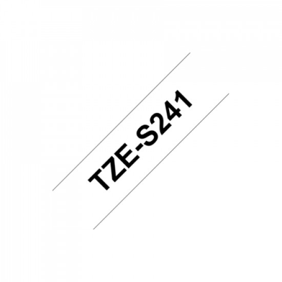 Brother | TZe-S241 Strong Adhesive Laminated Tape | Black on White | TZe | 8 m | 1.8 cm