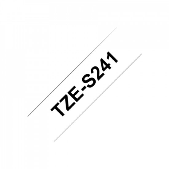 Brother | TZe-S241 Strong Adhesive Laminated Tape | Black on White | TZe | 8 m | 1.8 cm