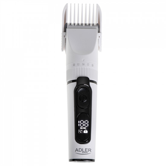 Adler | Hair Clipper with LCD Display | AD 2839 | Cordless | Number of length steps 6 | White/Black