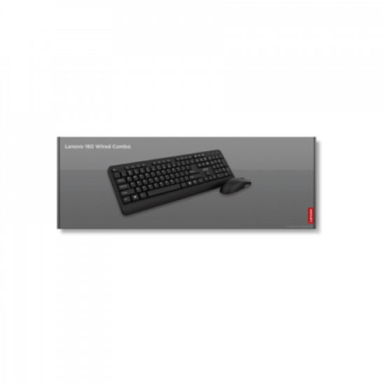 Lenovo | 160 Combo | Keyboard | Wired | Mouse included | US | Black | USB-A 2.0