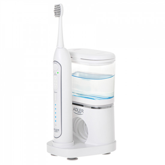 Adler 2-in-1 Water Flossing Sonic Brush | AD 2180w | Rechargeable | For adults | Number of brush heads included 2 | Number of teeth brushing modes 1 | White