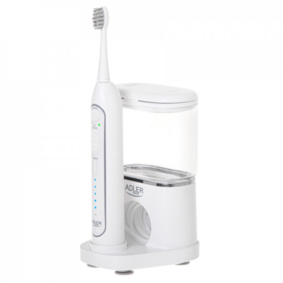 Adler 2-in-1 Water Flossing Sonic Brush | AD 2180w | Rechargeable | For adults | Number of brush heads included 2 | Number of teeth brushing modes 1 | White