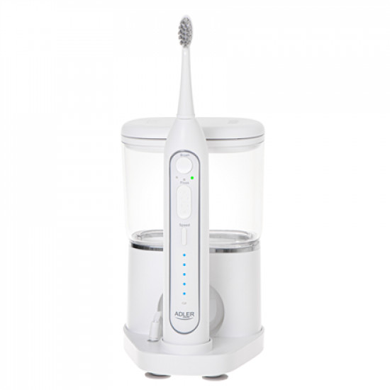 Adler 2-in-1 Water Flossing Sonic Brush | AD 2180w | Rechargeable | For adults | Number of brush heads included 2 | Number of teeth brushing modes 1 | White