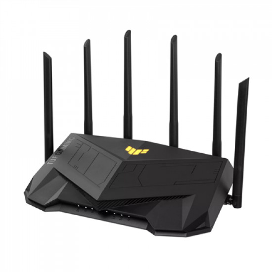 Wireless Wifi 6 Dual Band Gaming Router | TUF-AX6000 | 802.11ax | 1148+4804 Mbit/s | 10/100/1000 Mbit/s | Ethernet LAN (RJ-45) ports 5 | Mesh Support Yes | MU-MiMO Yes | No mobile broadband | Antenna type External