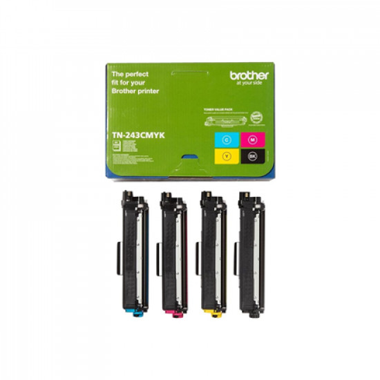 Brother TN-243CMYK, Toner Value Pack | Brother TN243CMYK | Brother TN243CMYK Value Pack - 4-pack - black, yellow, cyan, magenta - original - toner cartridge | Toner cartridge | Black, yellow, cyan, magenta