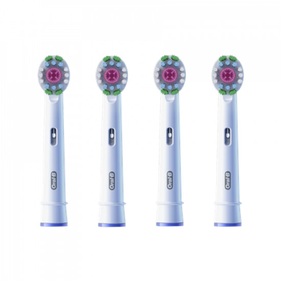 Oral-B | Replaceable toothbrush heads | EB18-4 3D White Pro | Heads | For adults | Number of brush heads included 4 | White