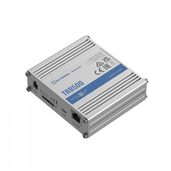 Industrial 5G Gateway | TRB500 | No Wi-Fi | Mbit/s | 10/100/1000 Mbps Mbit/s | Ethernet LAN (RJ-45) ports 1 | Mesh Support No | MU-MiMO Yes | Antenna type SMA for Mobile