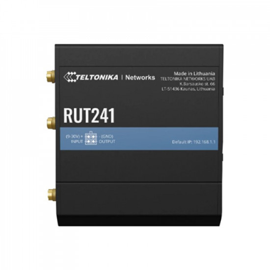 LTE Router | RUT241 | 802.11n | Mbit/s | 10/100 Mbit/s | Ethernet LAN (RJ-45) ports 2 | Mesh Support No | MU-MiMO No | 2G/3G/4G | Antenna type 2 x SMA for LTE, 1 x RP-SMA for WiFi | 0