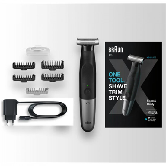 Braun | Hybrid Hair, Beard, Body Trimmer | XT5100 Series X | Operating time (max) 60 min | Wet & Dry | Black