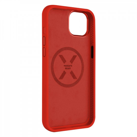 Fixed | MagFlow | Back cover | Apple | iPhone 15 Plus | Liquid silicon | Red