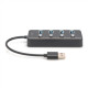 USB 3.0 Hub, 4-port, Switchable, Aluminum Housing | DA-70247