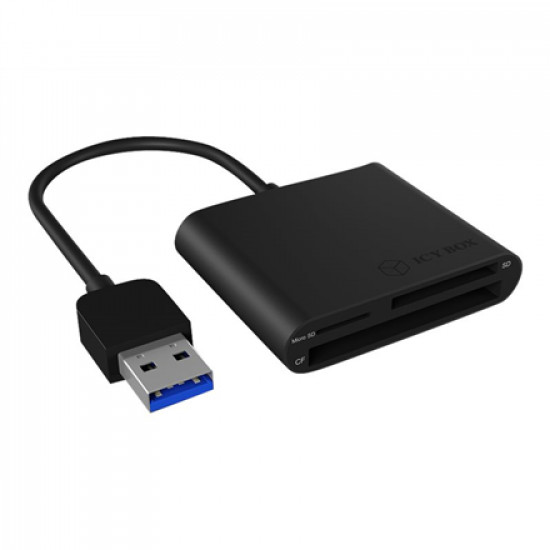 Raidsonic | ICY BOX | IB-CR301-U3 USB 3.0 External card reader | USB 3.0 Type-A | 3 x card reader slot: CF, SD, microSD