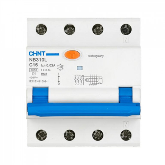 Chint | Circuit breaker RCBO, NB310L/3N, 3P+N, C20, 30mA, A, 6kA | NB310L3PN30MAA20C | Output | A | m