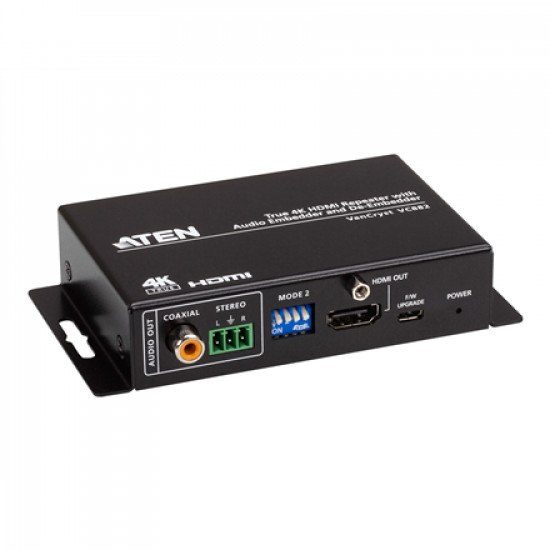 Aten | True 4K HDMI Repeater with Audio Embedder and De-Embedder | VC882