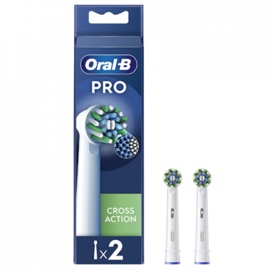 Oral-B | Replaceable toothbrush heads | EB50RX-2 Cross Action Pro | Heads | For adults | Number of brush heads included 2 | White