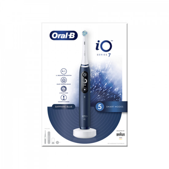 Oral-B | Electric Toothbrush | iO7 Series | Rechargeable | For adults | Number of brush heads included 1 | Number of teeth brushing modes 5 | Saphire Blue