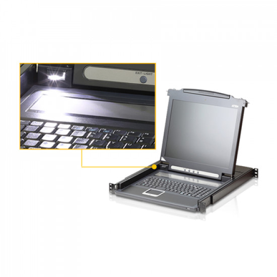 Aten | Single Rail LCD Console (PS/2-USB, VGA) | CL1000N