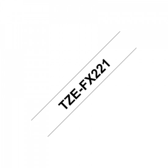 Brother | TZe-FX221 Flexible ID Laminated Tape | Black on White | TZe | 8 m | 0.9 cm