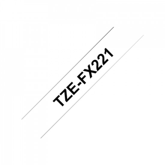 Brother | TZe-FX221 Flexible ID Laminated Tape | Black on White | TZe | 8 m | 0.9 cm