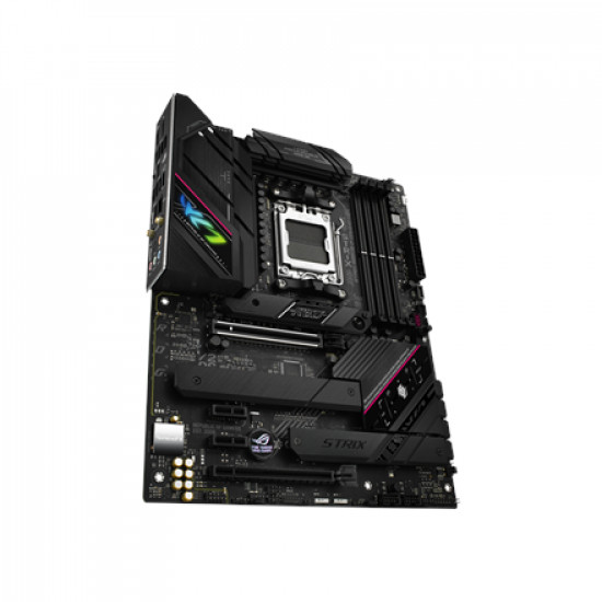 Asus | ROG STRIX B650E-F GAMING WIFI | Processor family AMD | Processor socket AM5 | DDR5 DIMM | Memory slots 4 | Supported hard disk drive interfaces 	SATA, M.2 | Number of SATA connectors 4 | Chipset  AMD B650 | ATX