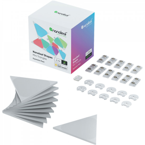 Nanoleaf|Shapes Triangles Mini Expansion Pack (10 panels)|1 x 0.54 W|16M+ colours|2.4GHz WiFi b/g/n 