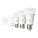 Hue W Starter Kit 9,5W A60 E27, 3pcs, Bridge, Switch | E27 | 9.5 W | Warm White 2700K | Bluetooth and Zigbee