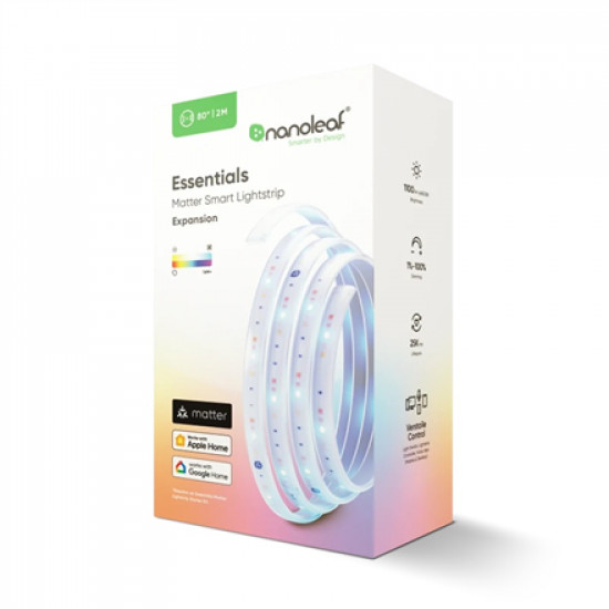 Nanoleaf|Nanoleaf Essentials Light Strips Expansion 2 Meters|23 W|RGBCW|Bluetooth, Thread|2700 - 6500  K