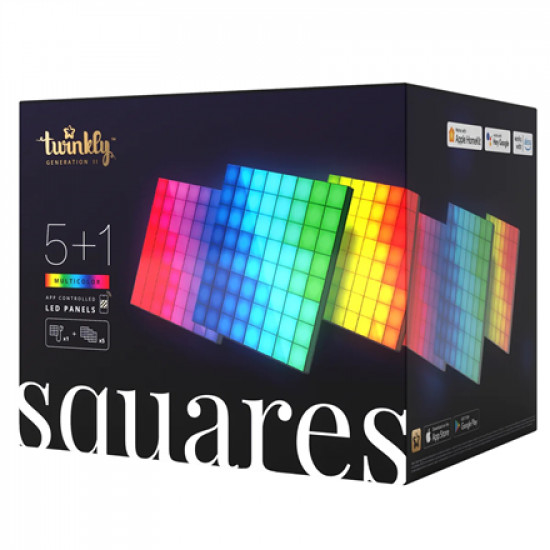 Twinkly|Squares Smart LED Panels Starter Kit (6 panels)|RGB 16M+ colors