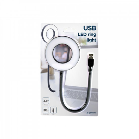 Gembird NL-LEDRING-01 USB LED ring light | White 6500K | N/A