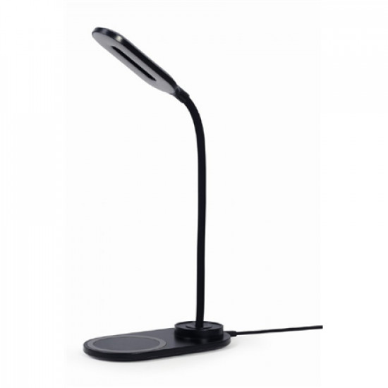 Gembird TA-WPC10-LED-01 Desk lamp with wireless charger, Black | Cold white, warm white, natural 2893-7072 K | Phone or tablet with built-in Qi wireless charging