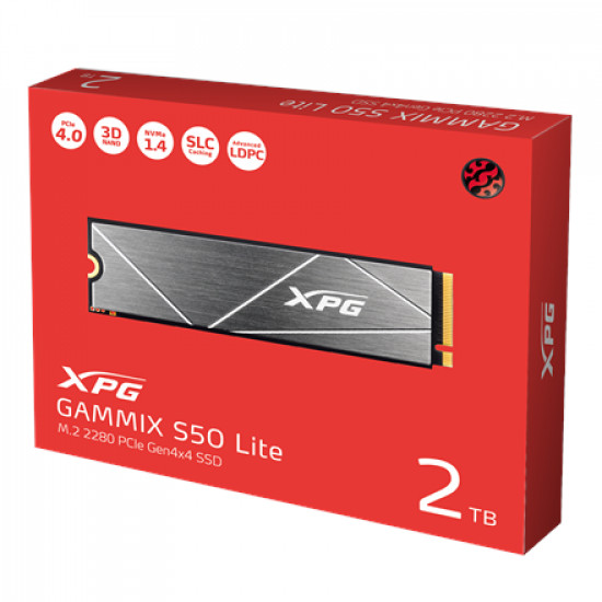 ADATA | XPG GAMMIX S50 Lite | 2000 GB | SSD form factor M.2 2280 | SSD interface PCIe Gen4x4 | Read speed 3900 MB/s | Write speed 3200 MB/s