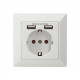 Safety socket for flush mounting with 2 USB ports | DA-70613