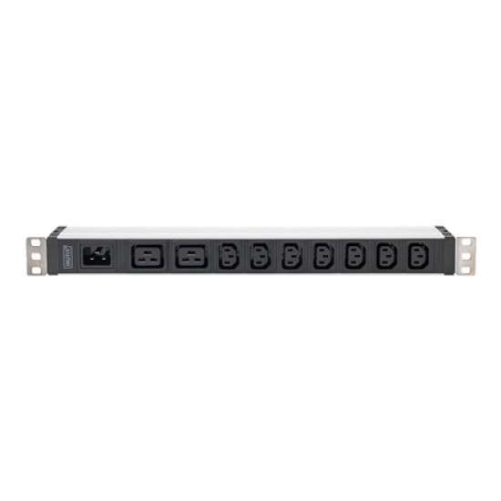 Socket Strip with Aluminum Profile, 9-way, IEC C20 input | DN-95430 | Sockets quantity 9