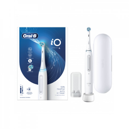 Oral-B | Electric Toothbrush | iO4 | Rechargeable | For adults | Number of brush heads included 1 | Number of teeth brushing modes 4 | Quite White