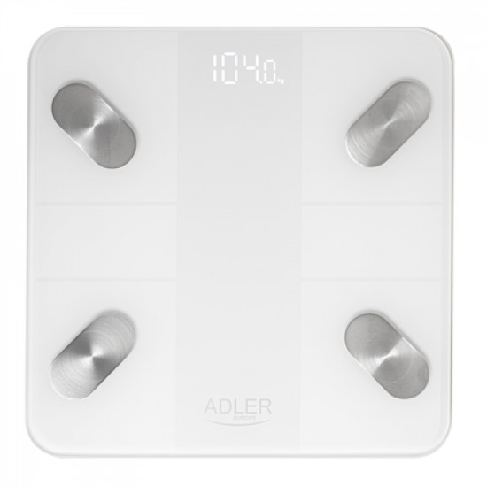 Adler Smart Bathroom Scale | AD 8186w | Maximum weight (capacity) 180 kg | Accuracy 100 g | Body Mass Index (BMI) measuring | White