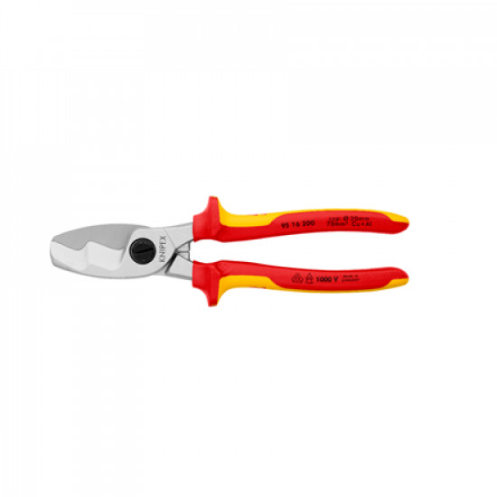 Knipex | Cable Shears with twin cutting edge | 95 16 200