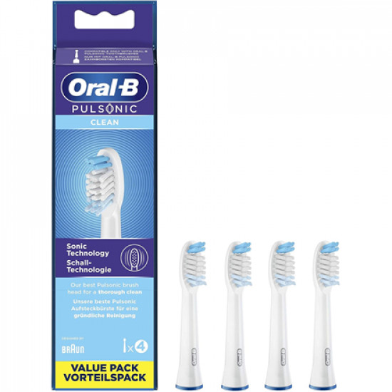 Oral-B Pulsonic Clean Replaceable Toothbrush Heads | SR32-4 | Heads | For adults | Number of brush heads included 4 | White