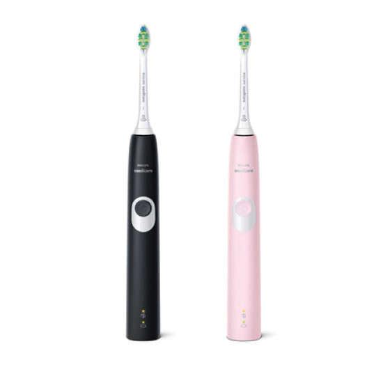 Philips | Sonic Electric Toothbrush | HX6800/35 ProtectiveClean 4300 | Rechargeable | For adults | Number of brush heads included 2 | Number of teeth brushing modes 1 | Sonic technology | Black/Pastel Pink