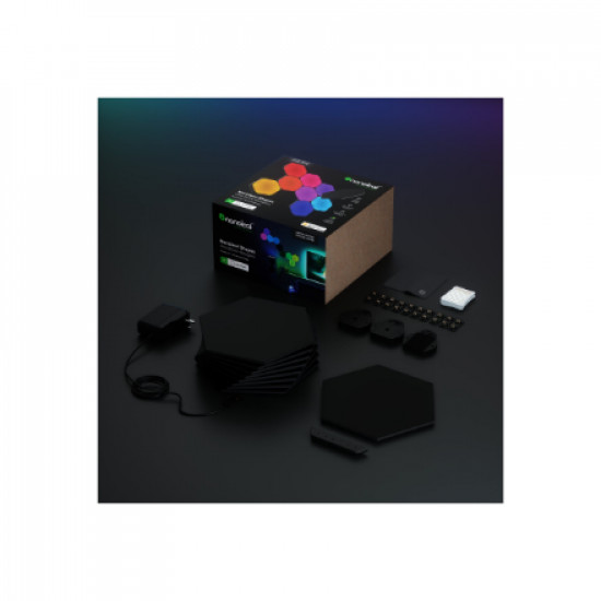 Nanoleaf|Shapes Black Hexagons Starter Kit (9 panels)|42 W|WiFi