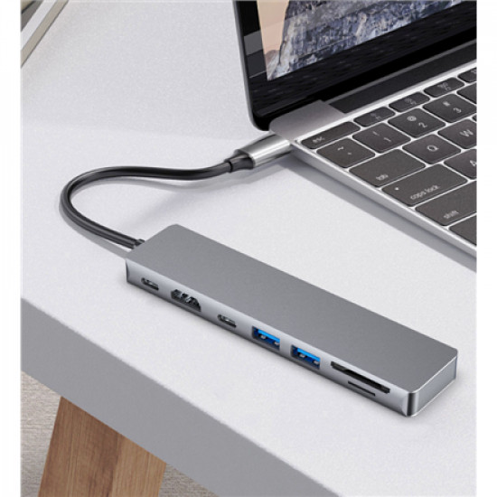 Fixed | 7-port USB-C hub card for laptops and tablets | FIXHU-CAD-GR