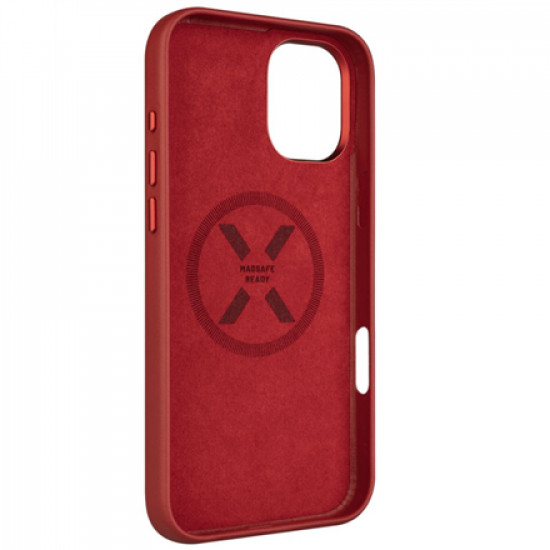 Fixed MagLeather | Back cover | Apple | iPhone 16 Plus | Leather | Red