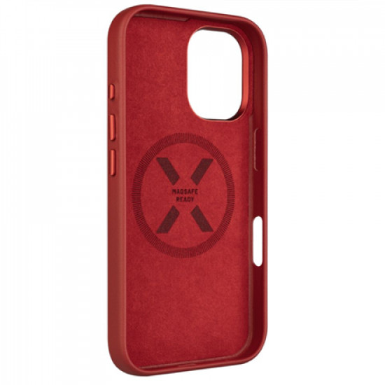 Fixed MagLeather | Back cover | Apple | iPhone 16 | Leather | Red