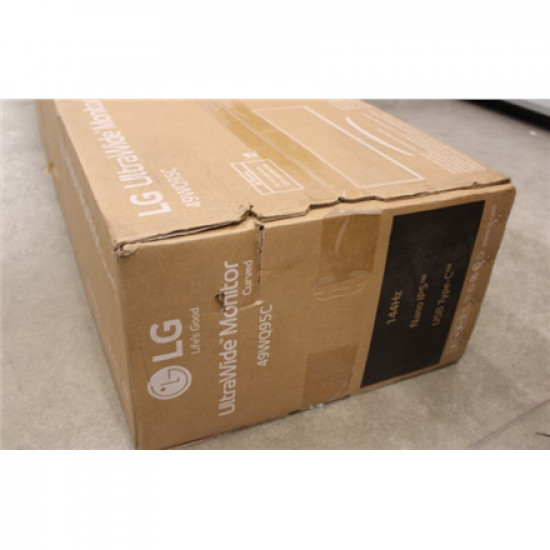 SALE OUT. LG 49WQ95C-W 49 UltraWide Curved LED Monitor 5120x1440/400cd/m2/5ms/ HDMI USB Type C Display Port DAMAGED PACKAGING | LG | Warranty 35 month(s) | DAMAGED PACKAGING