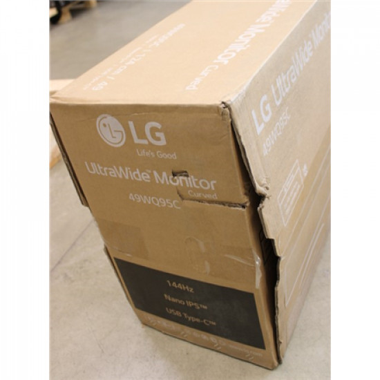 SALE OUT. LG 49WQ95C-W 49 UltraWide Curved LED Monitor 5120x1440/400cd/m2/5ms/ HDMI USB Type C Display Port DAMAGED PACKAGING | LG | Warranty 35 month(s) | DAMAGED PACKAGING