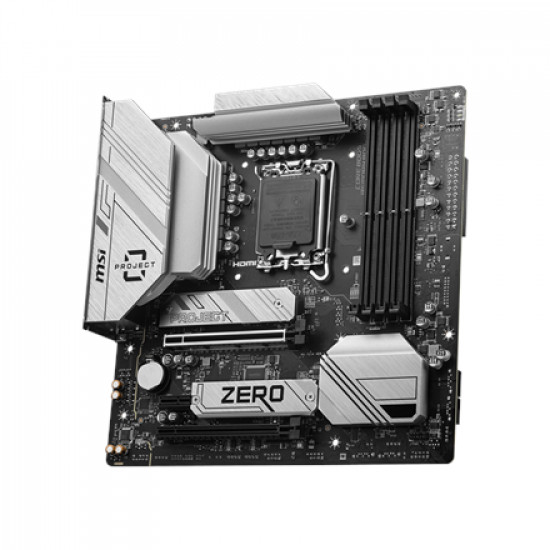 MSI B760M PROJECT ZERO | Processor family Intel | Processor socket LGA1700 | DDR5 | Supported hard disk drive interfaces SATA, M.2 | Number of SATA connectors 4