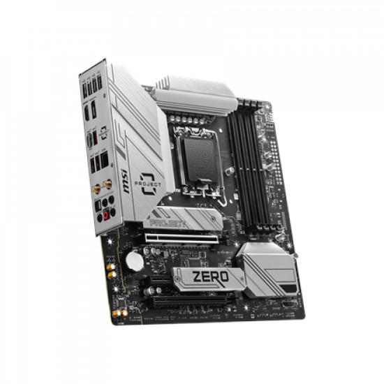 MSI B760M PROJECT ZERO | Processor family Intel | Processor socket LGA1700 | DDR5 | Supported hard disk drive interfaces SATA, M.2 | Number of SATA connectors 4