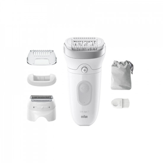 Braun Epilator | SE7-041 Silk pil 7 | Number of power levels 2 | Wet & Dry | White/Silver